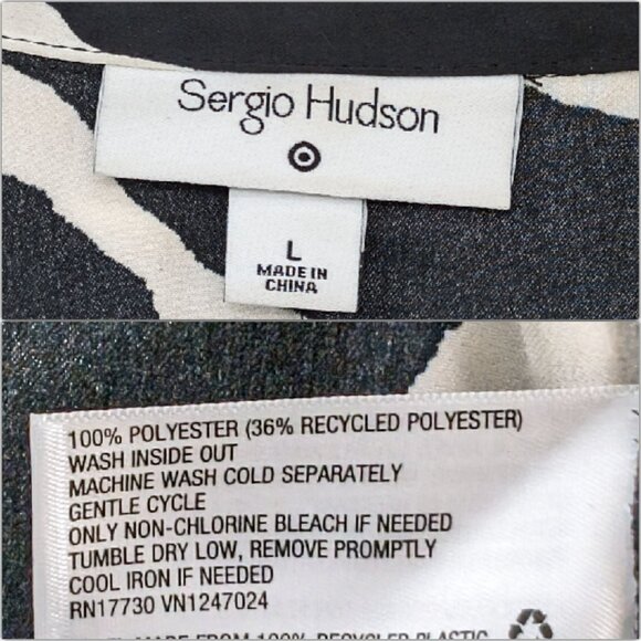 Sergio Hudson Zebra Print Blouse Womens Black Button Front Long Sleeve Size L - Picture 4 of 10